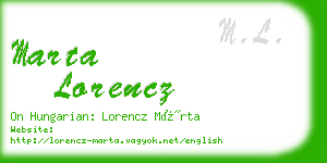 marta lorencz business card